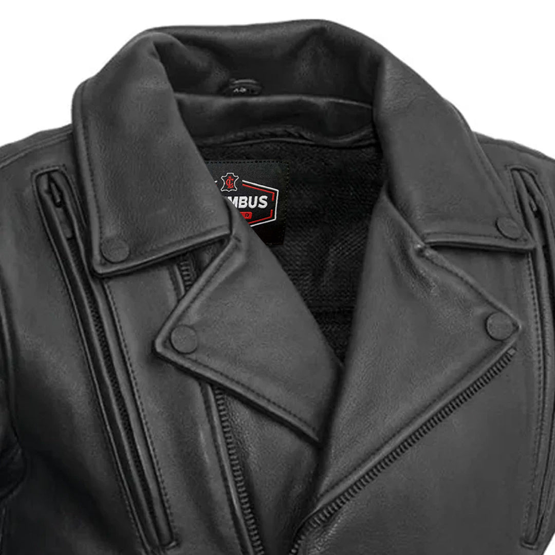 Black Venom Men’s Motorcycle Leather Jacket | Columbus Leather USA
