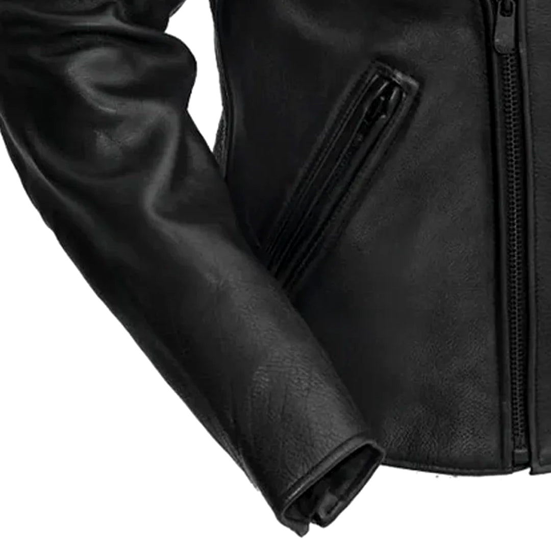 Black Venom Men’s Motorcycle Leather Jacket | Columbus Leather USA