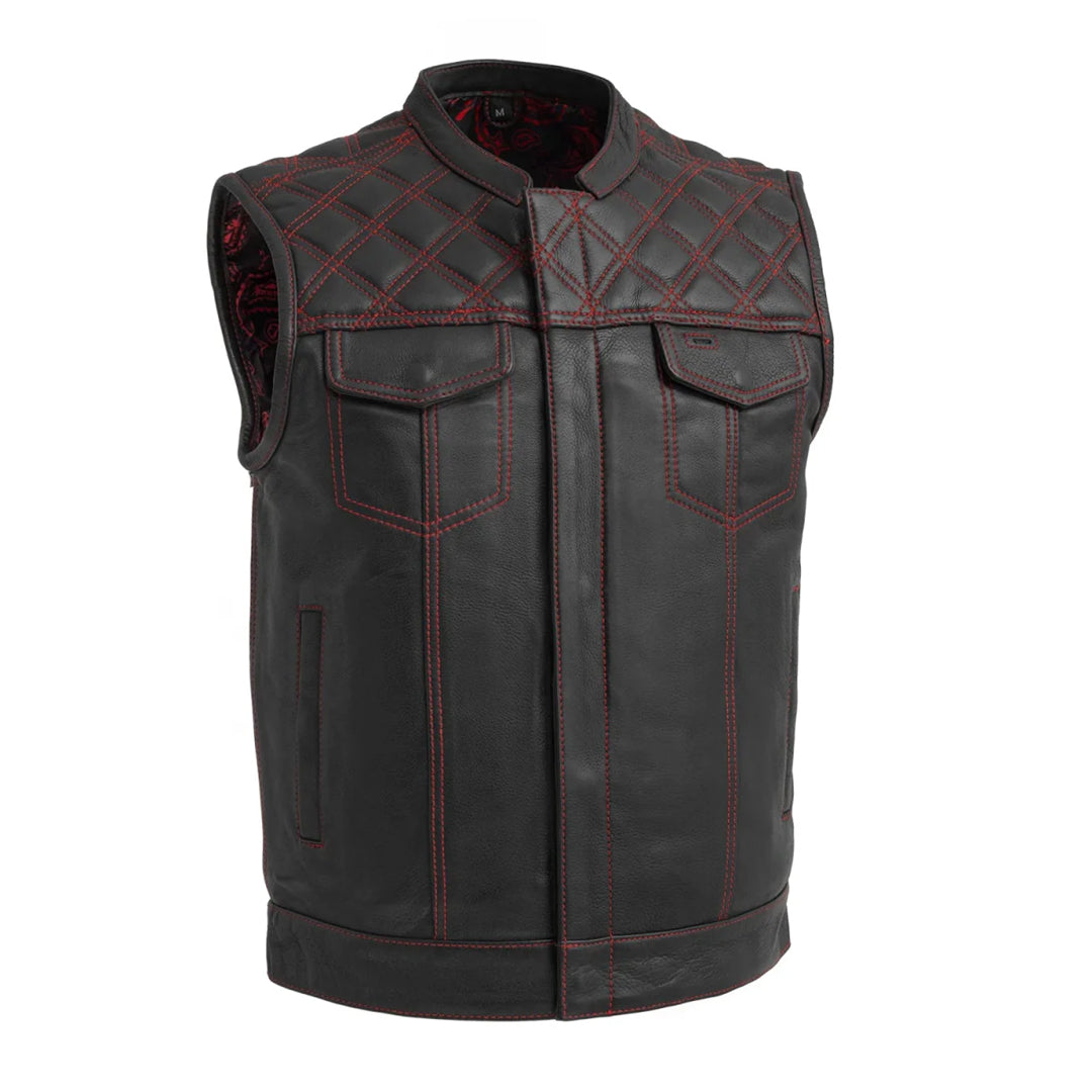 Hellbound Men’s Motorcycle Leather Vest | Columbus Leather USA