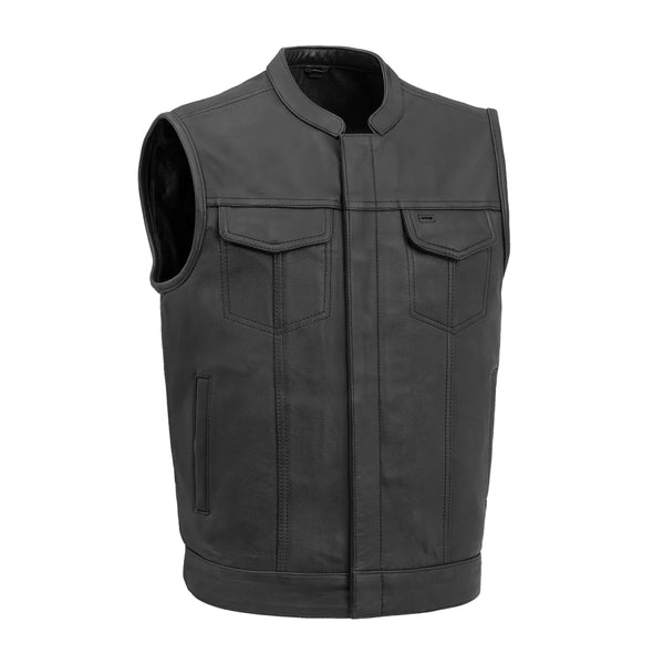 Marksman Men’s Motorcycle Leather Vest | Columbus Leather USA