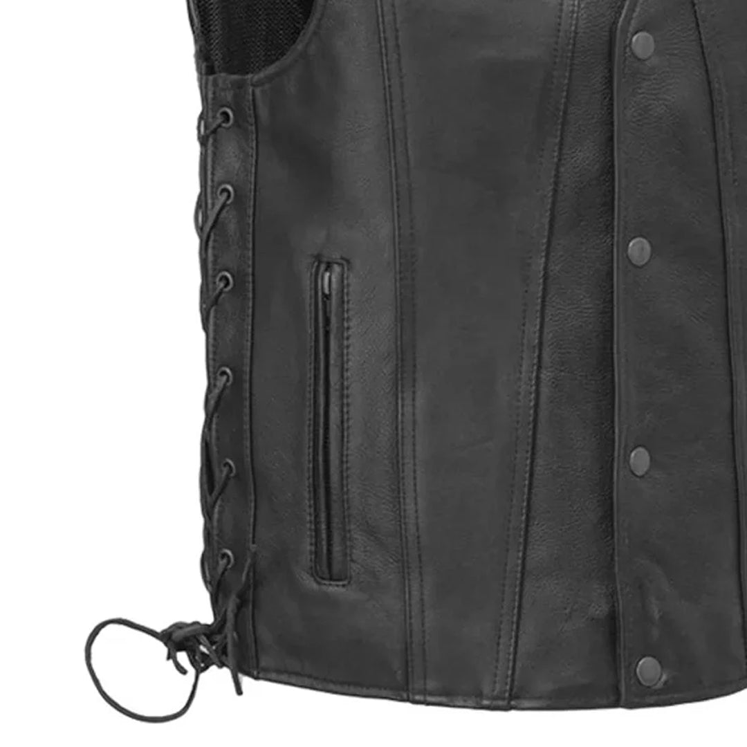 Outlaw Men’s Motorcycle Leather Vest | Columbus Leather USA