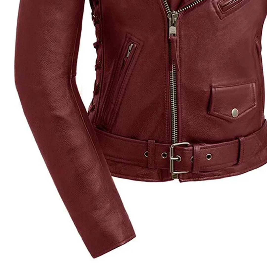 Starflare Women’s Motorcycle Leather Jacket | Columbus Leather USA