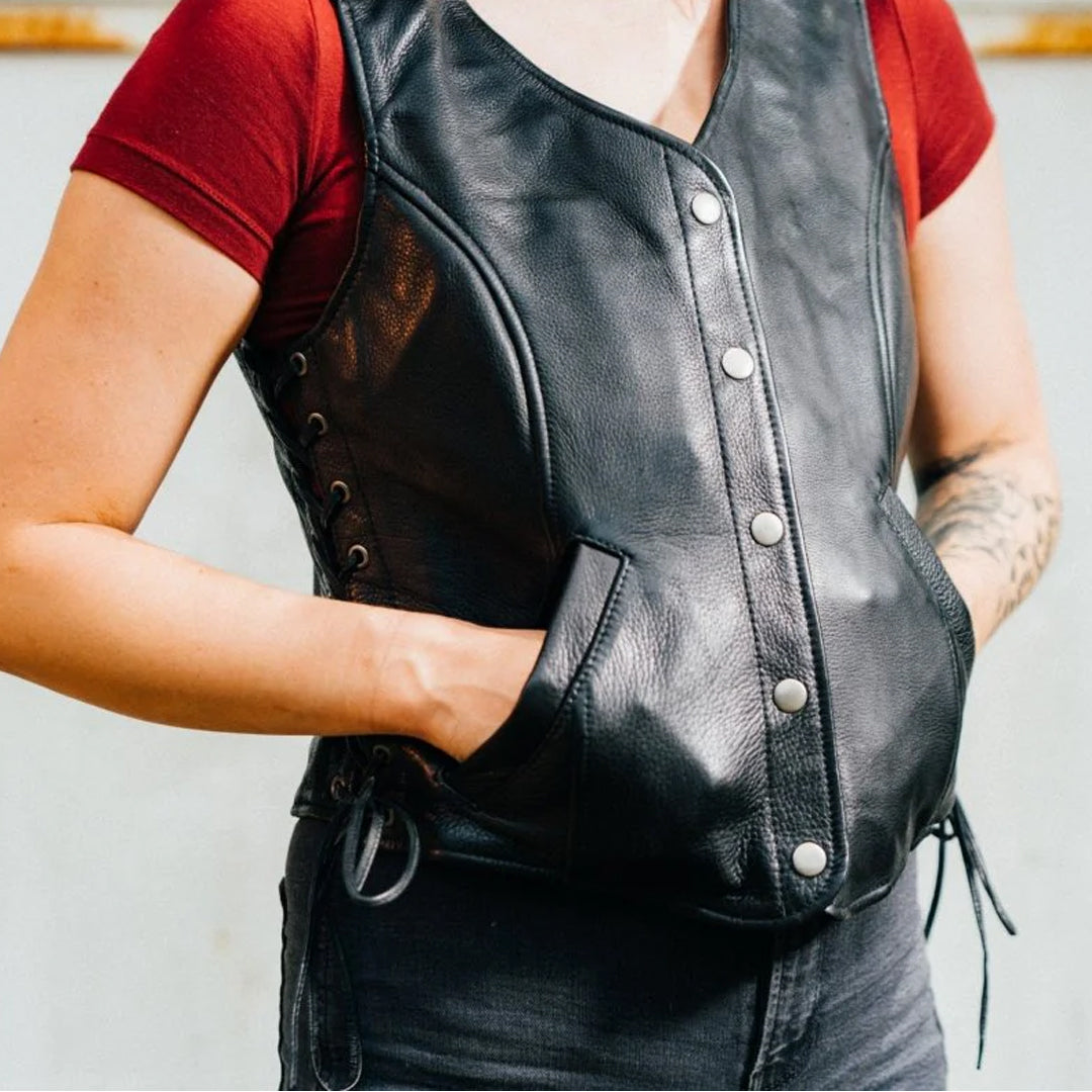 Storm Queen – Women’s Motorcycle Leather Vest | Columbus Leather USA