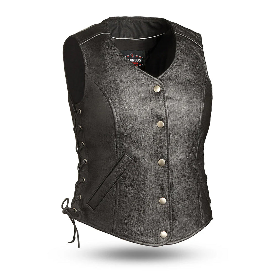 Storm Queen – Women’s Motorcycle Leather Vest | Columbus Leather USA