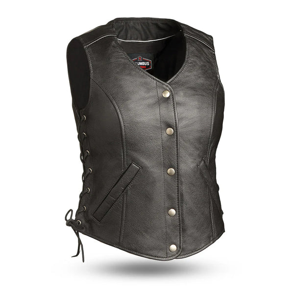 Storm Queen – Women’s Motorcycle Leather Vest | Columbus Leather USA
