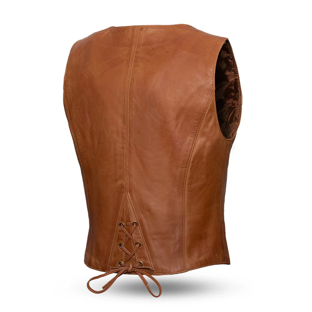 Texana – Women’s Western Motorcycle Leather Vest | Columbus Leather USA