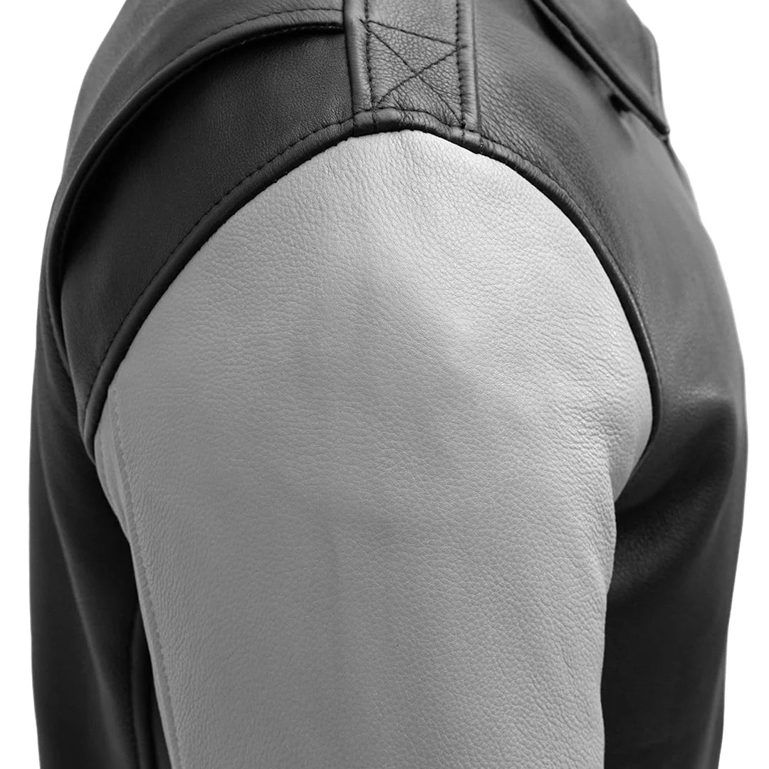 Thunder Bomber Two Tone Men’s Leather Jacket | Columbus Leather USA