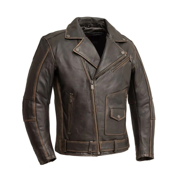 Wrathborn Men's Motorcycle Leather Jacket | Columbus Leather USA